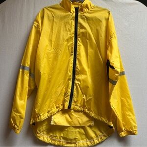 Powerline High-Visibility Yellow Windbreaker Cycling Jacket Sz L